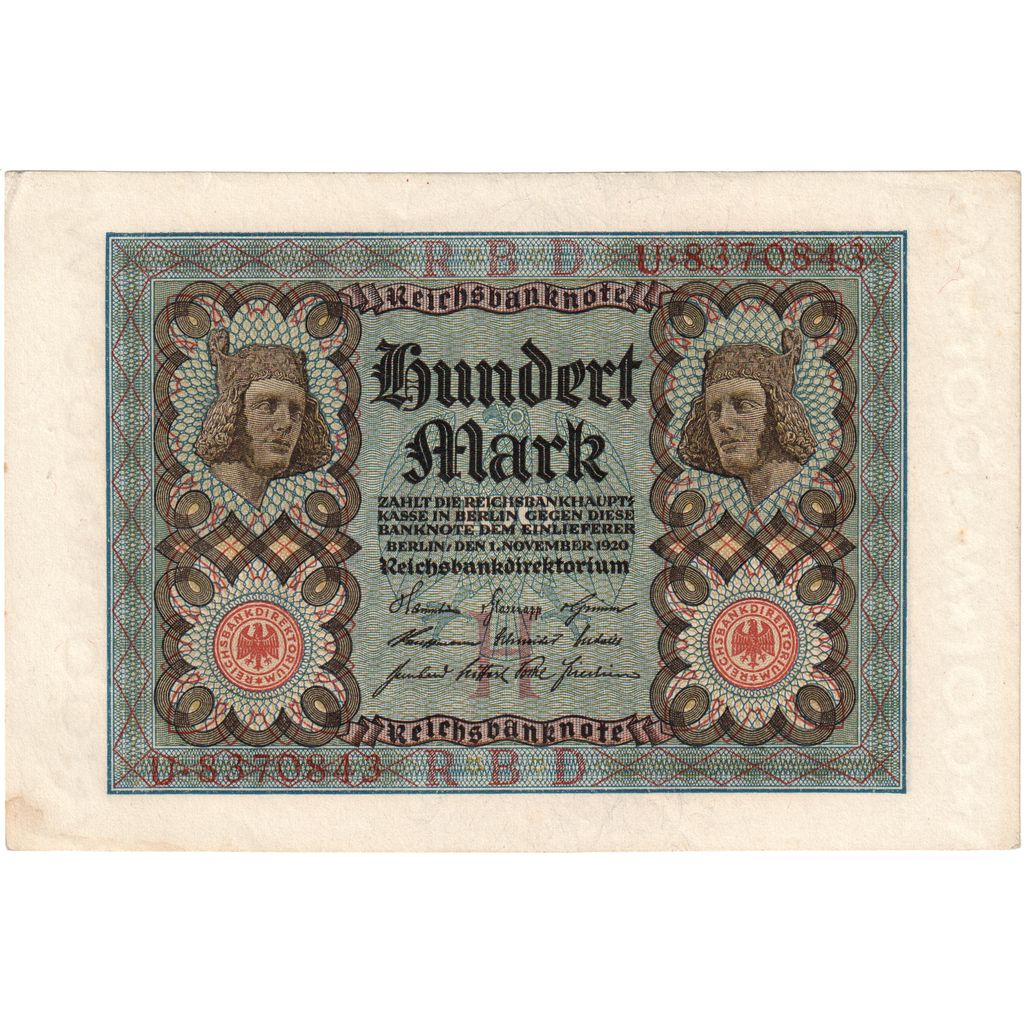 Deutschland, 100 Mark, 1920-11-01, SS+