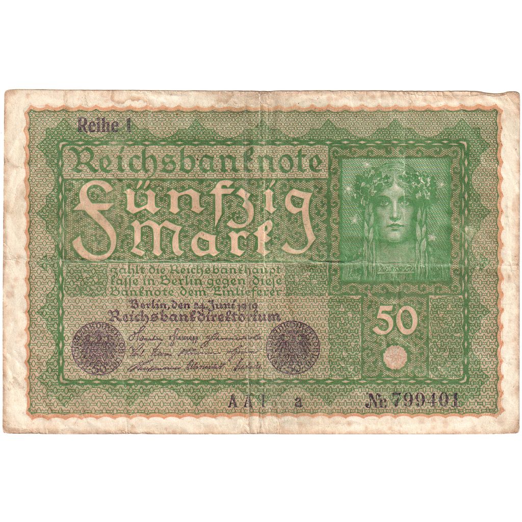Niemcy, 50 Mark, 1919-06-24, EF(40-45)