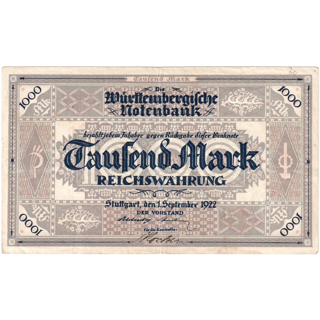 Germania, 1000 Mark, 1922-09-01, BB