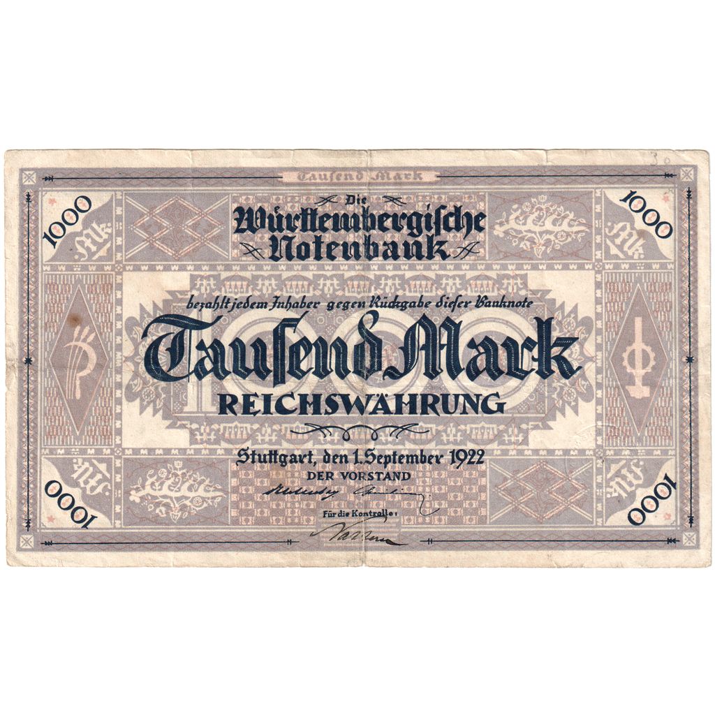 Alemania, 1000 Mark, 1922-09-01, MBC