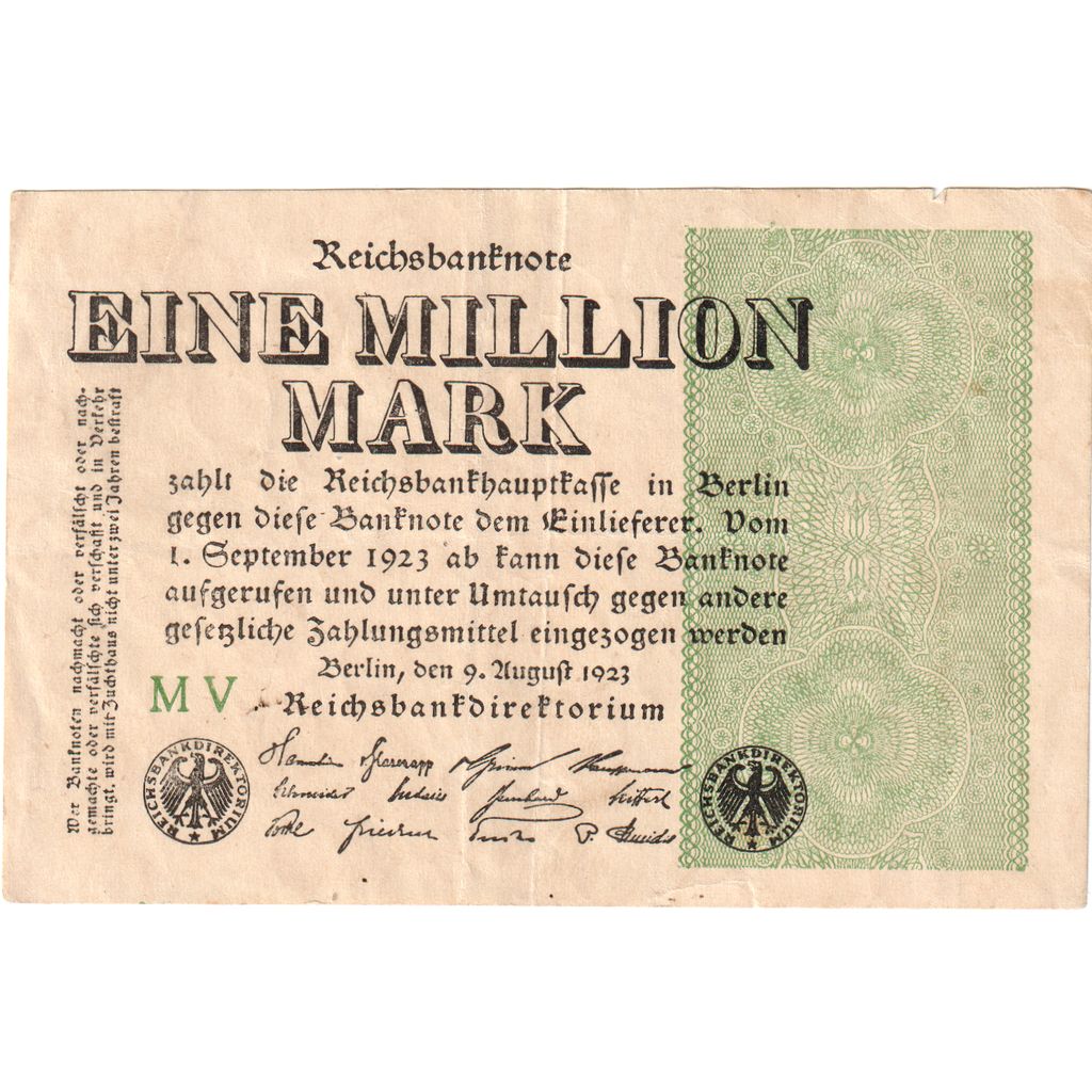 Alemania, 1 Million Mark, 1923-08-09, MBC+