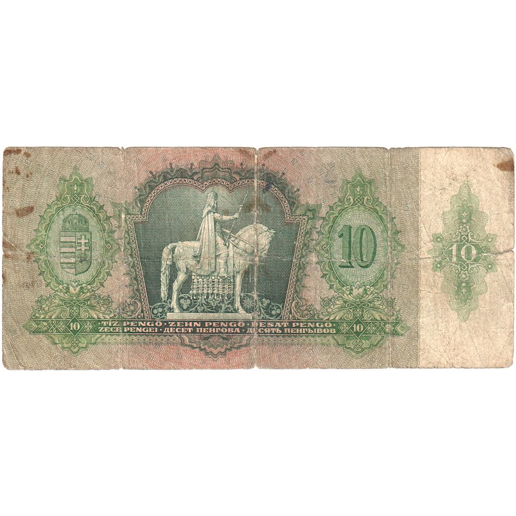 Węgry, 10 Pengö, 1936-12-22, VG(8-10)