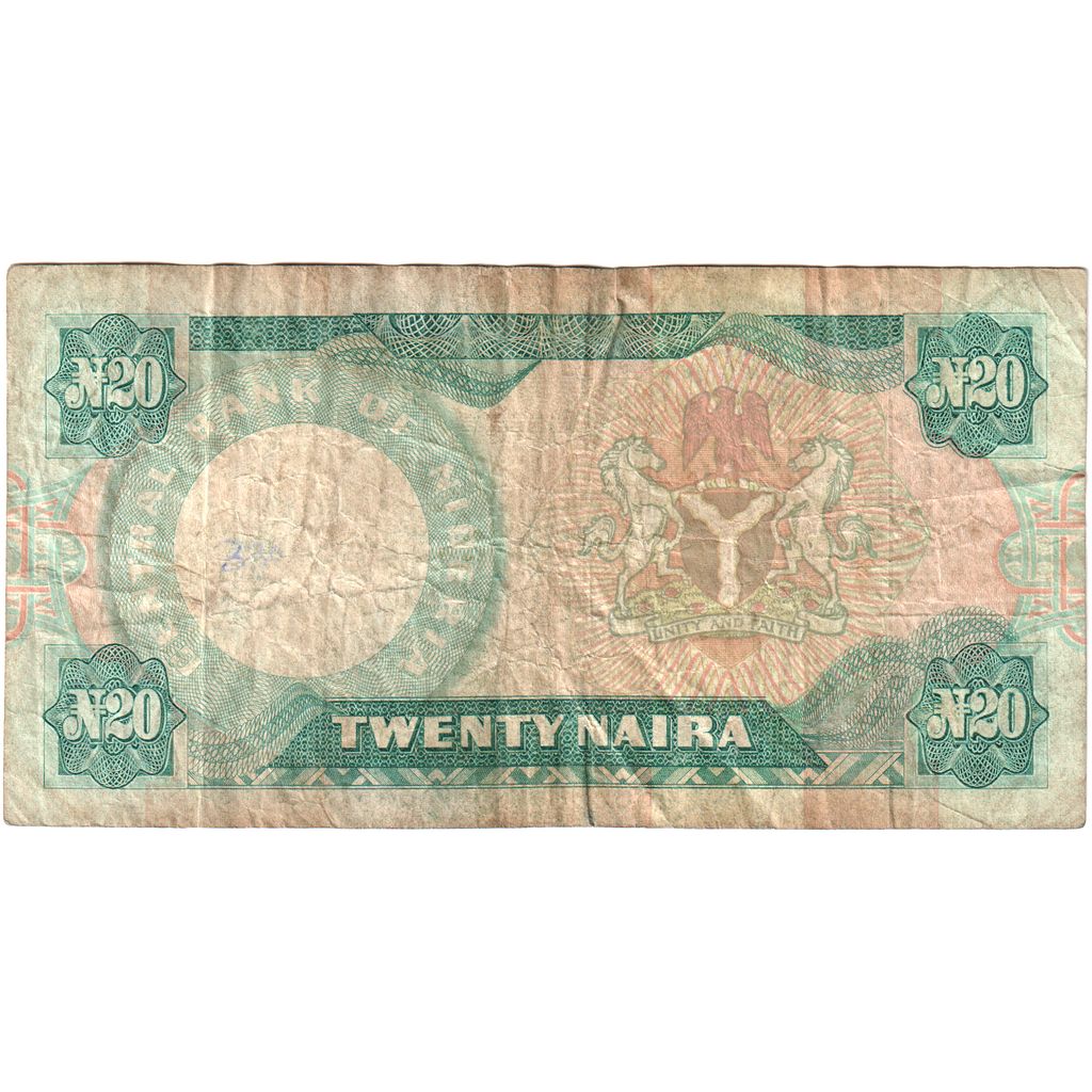 Nigéria, 20 Naira, Undated (1984), VG(8-10)
