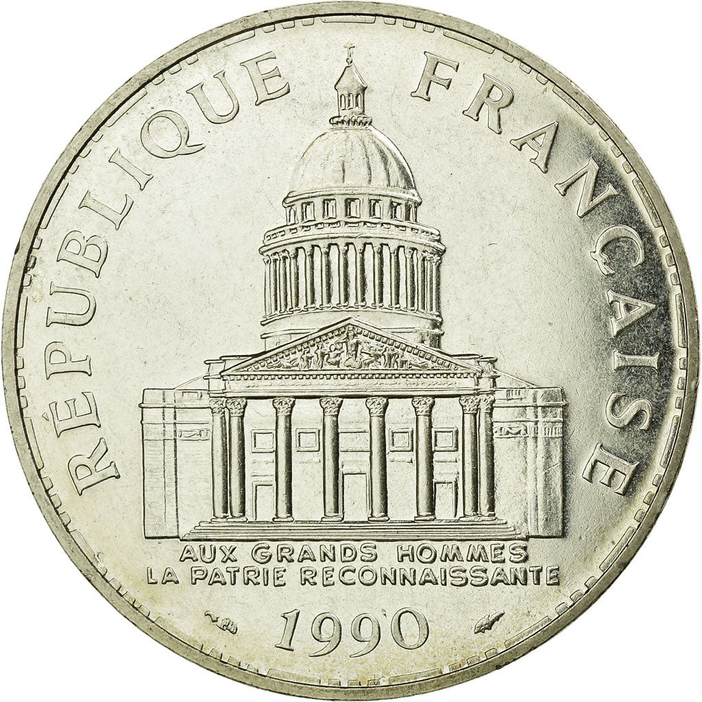 Coin, France, Panthéon, 100 Francs, 1990, Paris, MS(60-62), Silver, Gadoury:898