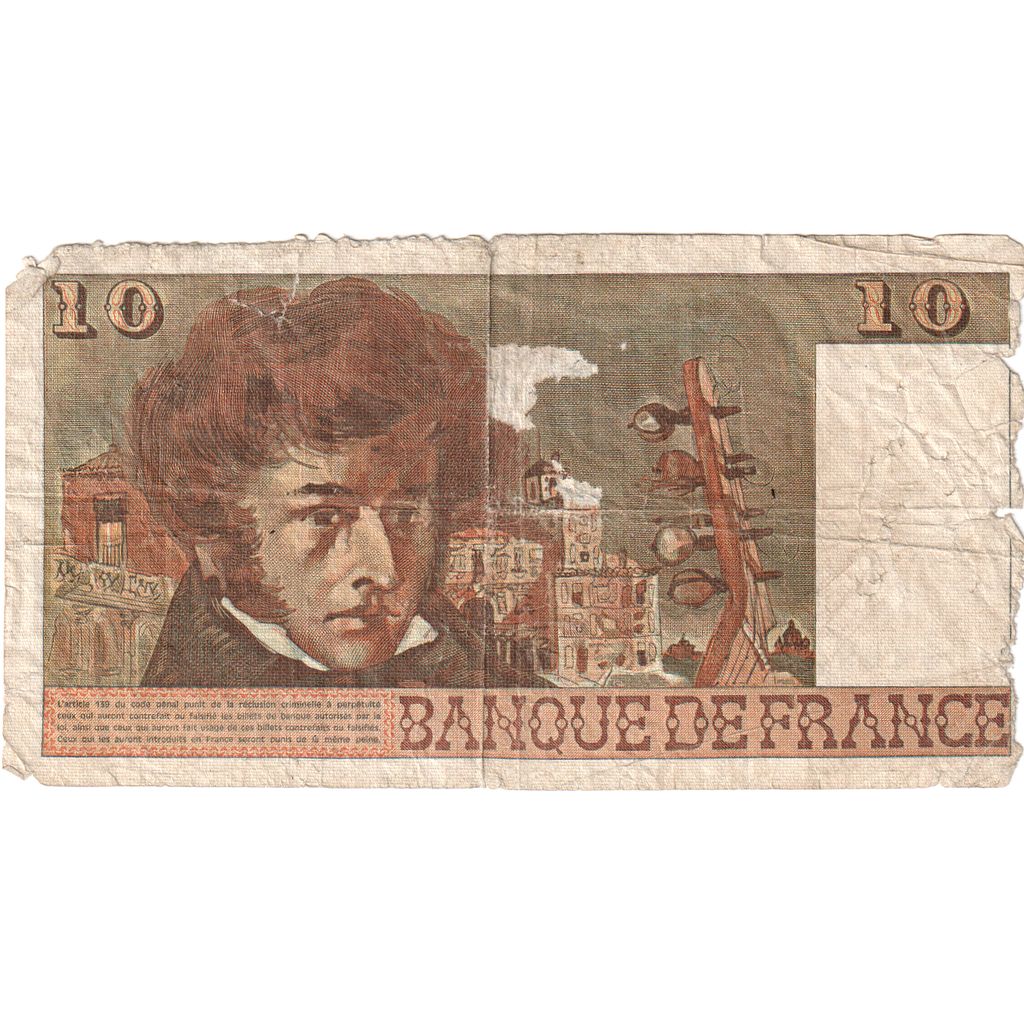 France, 10 Francs, Berlioz, 1976-07-01, M.290, VG(8-10)