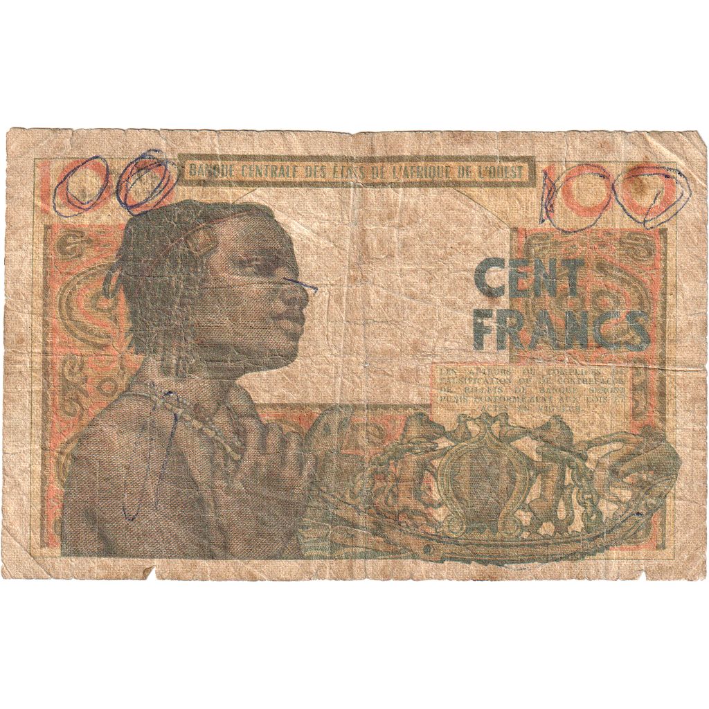 West African States, 100 Francs, 1961-03-20, VG(8-10)