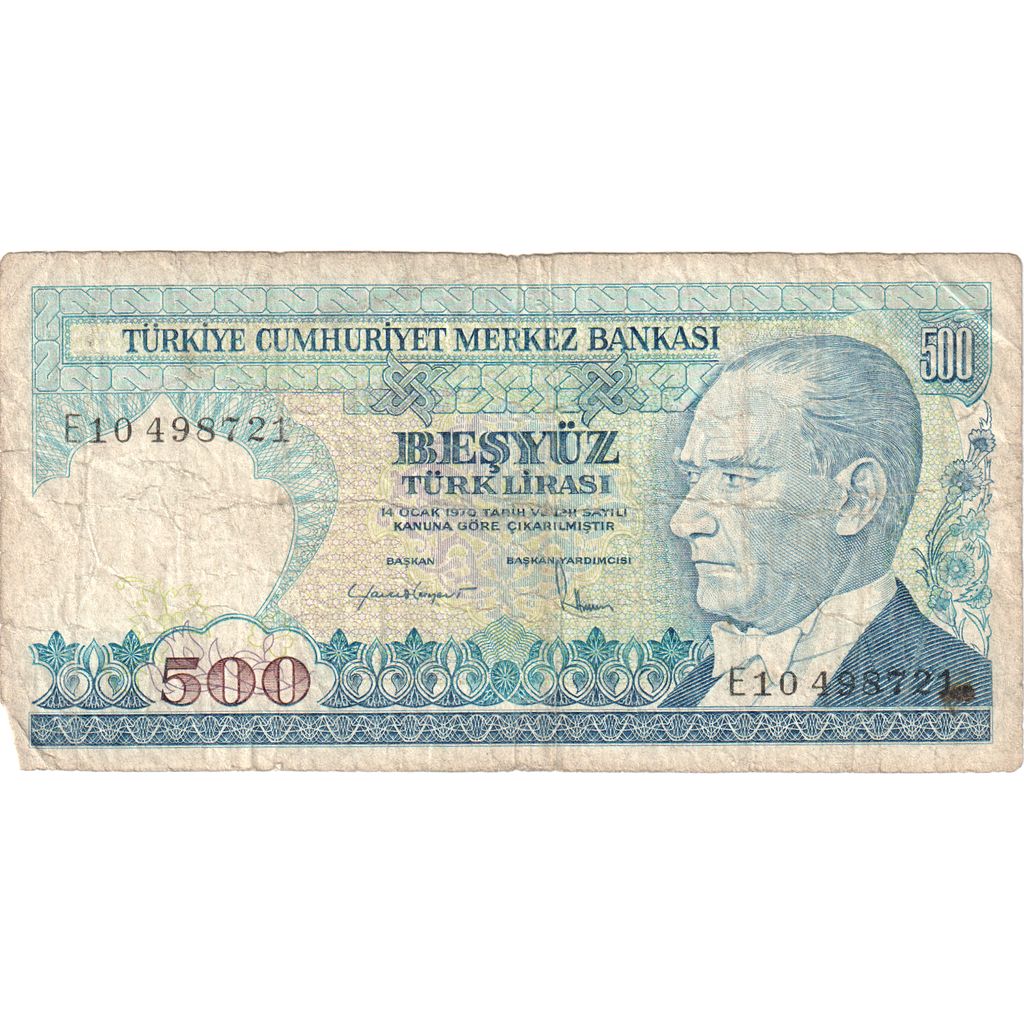 Turkey, 500 Lira, VF(20-25)