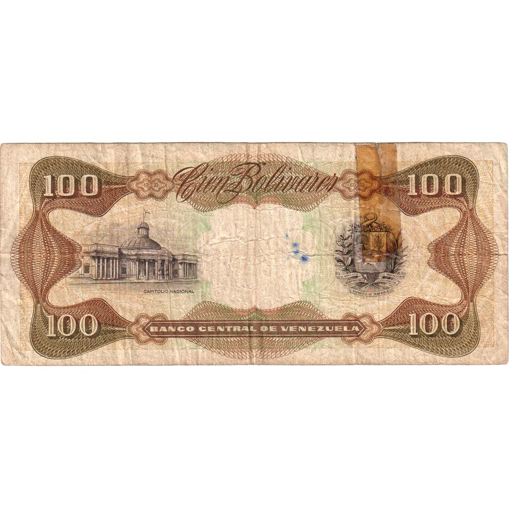 Venezuela, 100 Bolivares, 1992-12-08, VG(8-10)