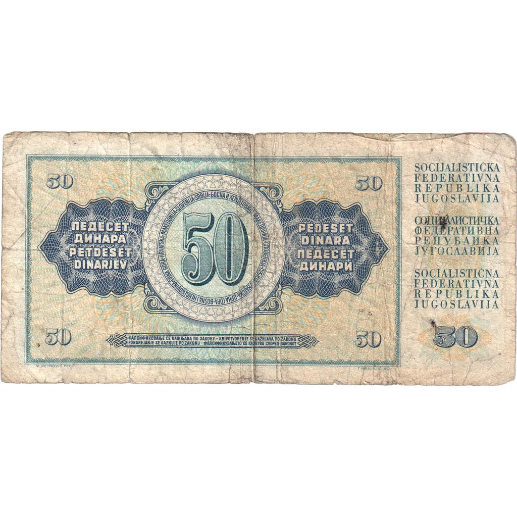 Yugoslavia, 50 Dinara, 1968-05-01, VF(20-25)
