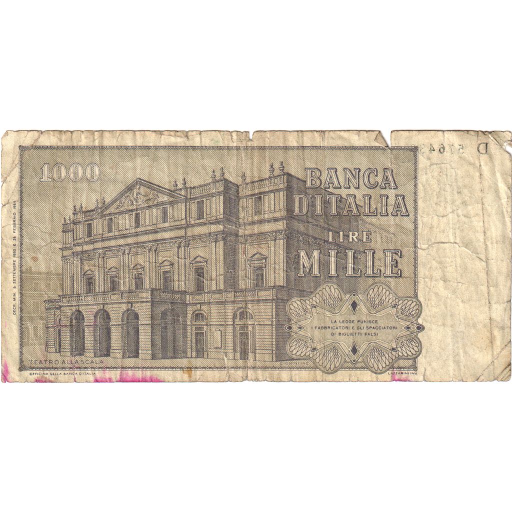 Włochy, 1000 Lire, VF(20-25)