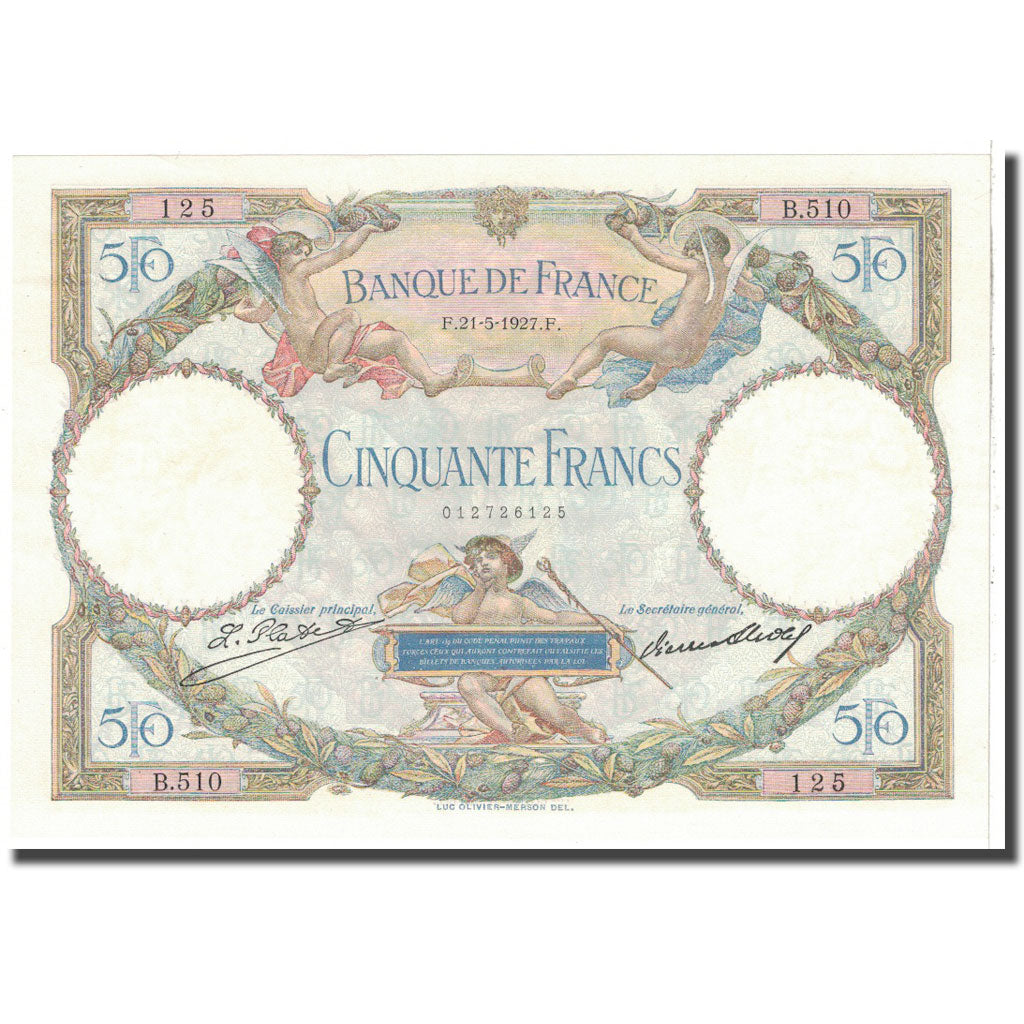 France, 50 Francs, 1927, 1927-05-21, UNC(60-62), Fayette:15.1, KM:77a