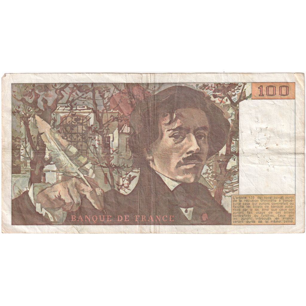 France, 50 Francs, Delacroix, 1979, B.21, EF(40-45)