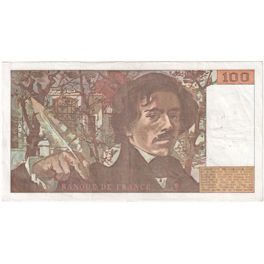Frankreich, 100 Francs, Delacroix, 1981, A.53, SS+
