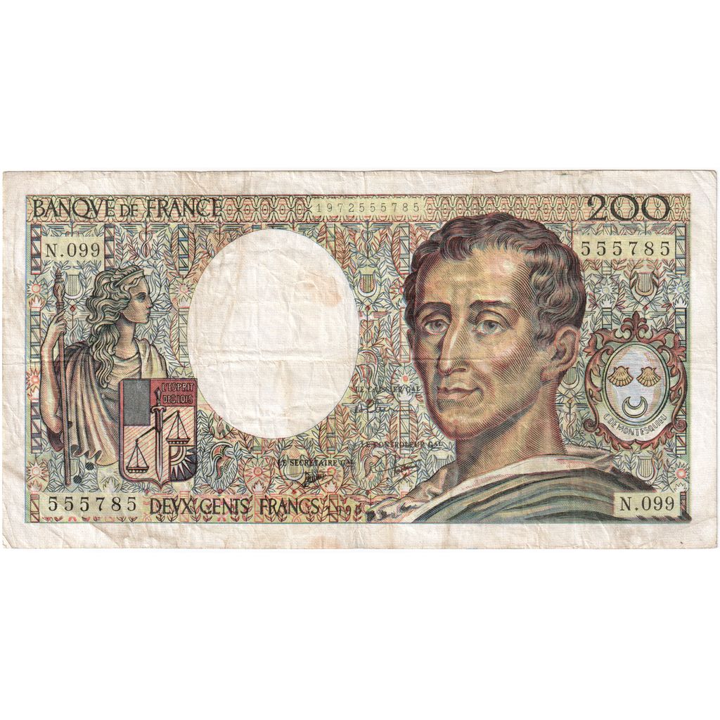 Francia, 200 Francs, Eiffel, 1990, N.099, BB