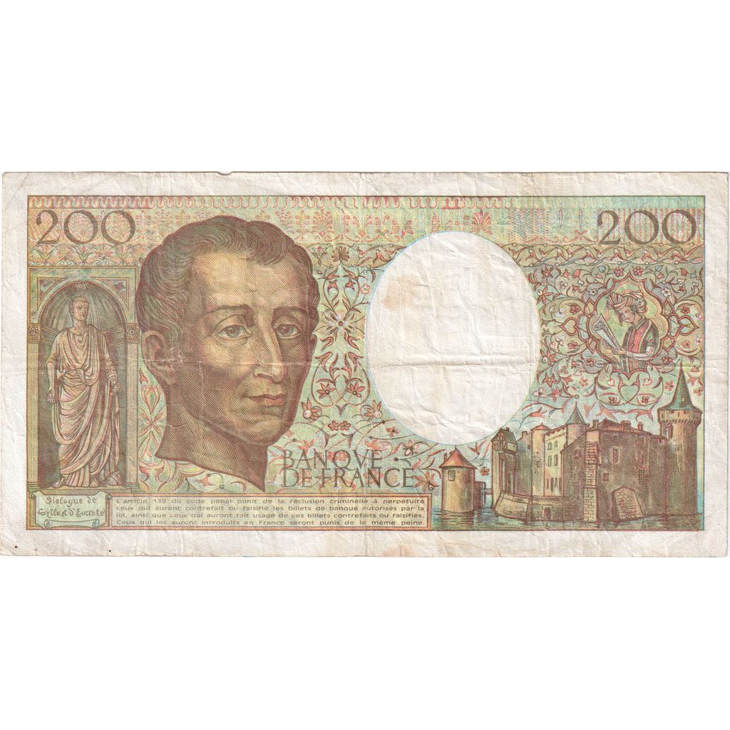 Francia, 200 Francs, Eiffel, 1990, N.099, BB