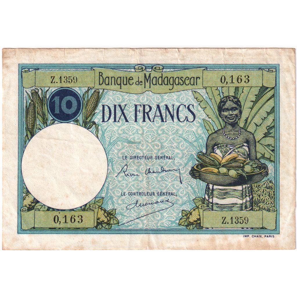 Madagascar, 10 Francs, SS