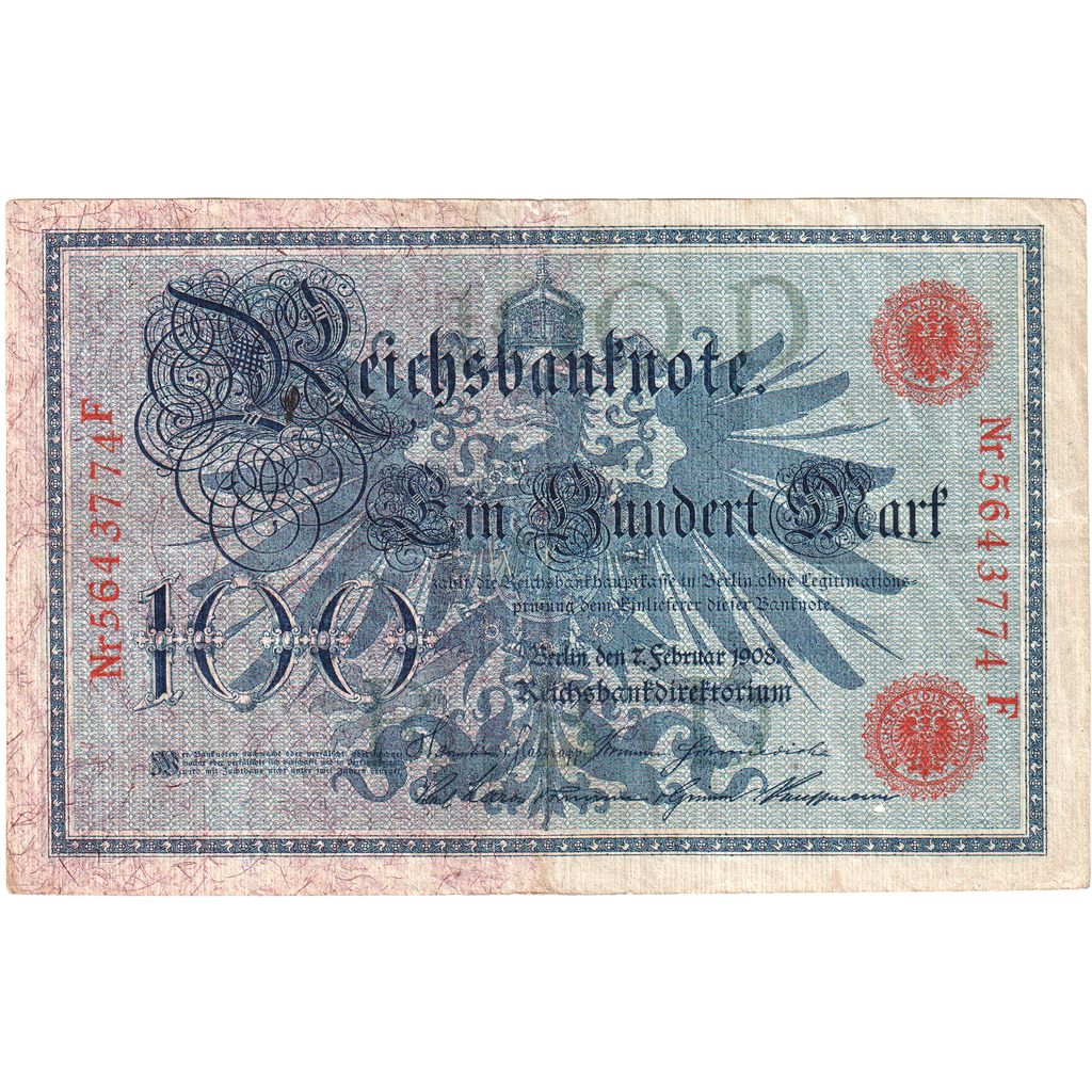 Germany, 100 Mark, 1908-02-07, EF(40-45)