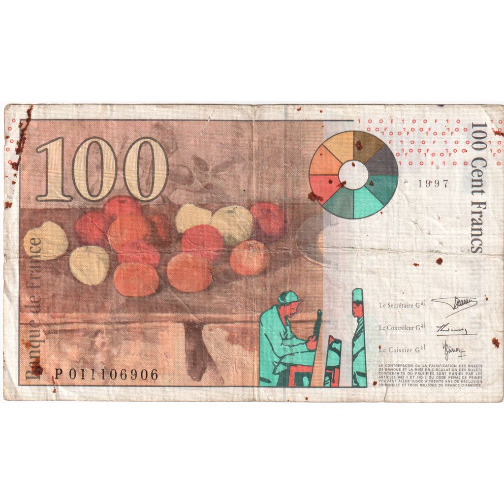 Frankreich, 100 Francs, Cézanne, 1997, P011106906, S