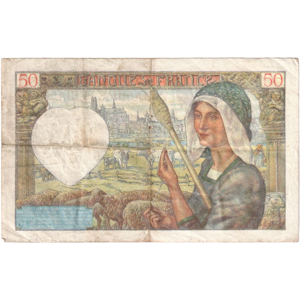 France, 50 Francs, Jacques Coeur, 1941-11-20, A.137, TTB