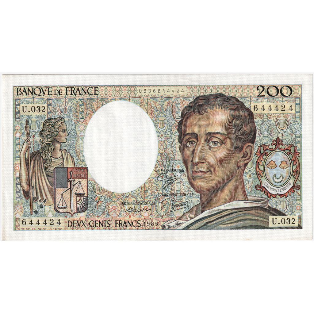 Banknot, Francja, 200 Francs, 1985, 1985, AU(55-58), Fayette:70.5, KM:155a