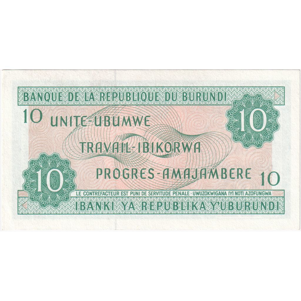 Burundi, 10 Francs, 1981-06-01, NEUF