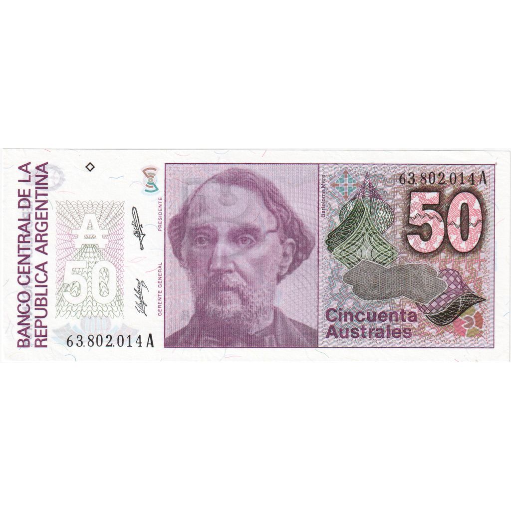 Argentinien, 50 Australes, UNZ