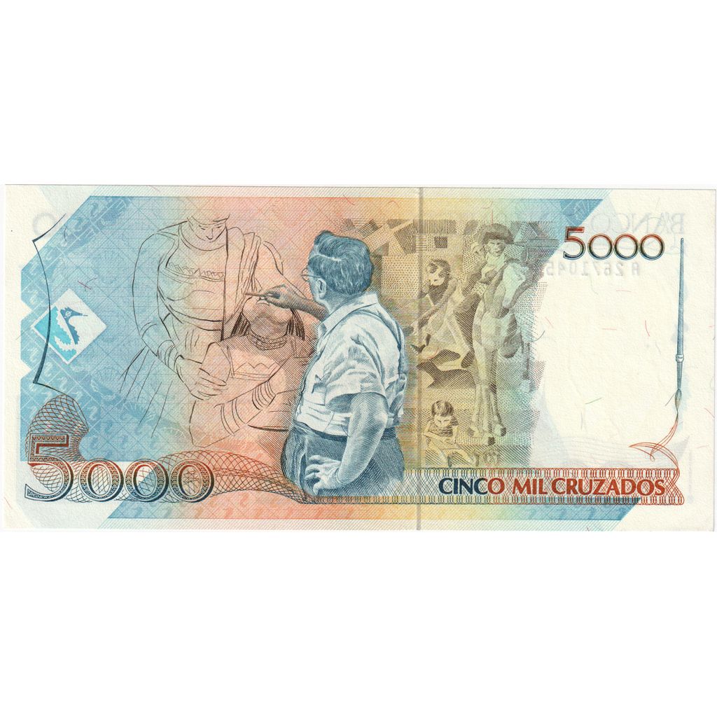 Brasil, 5 Cruzados Novos on 5000 Cruzados, UNC(65-70)