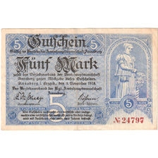 Allemagne, 5 Mark, 1918-11-01, TTB+