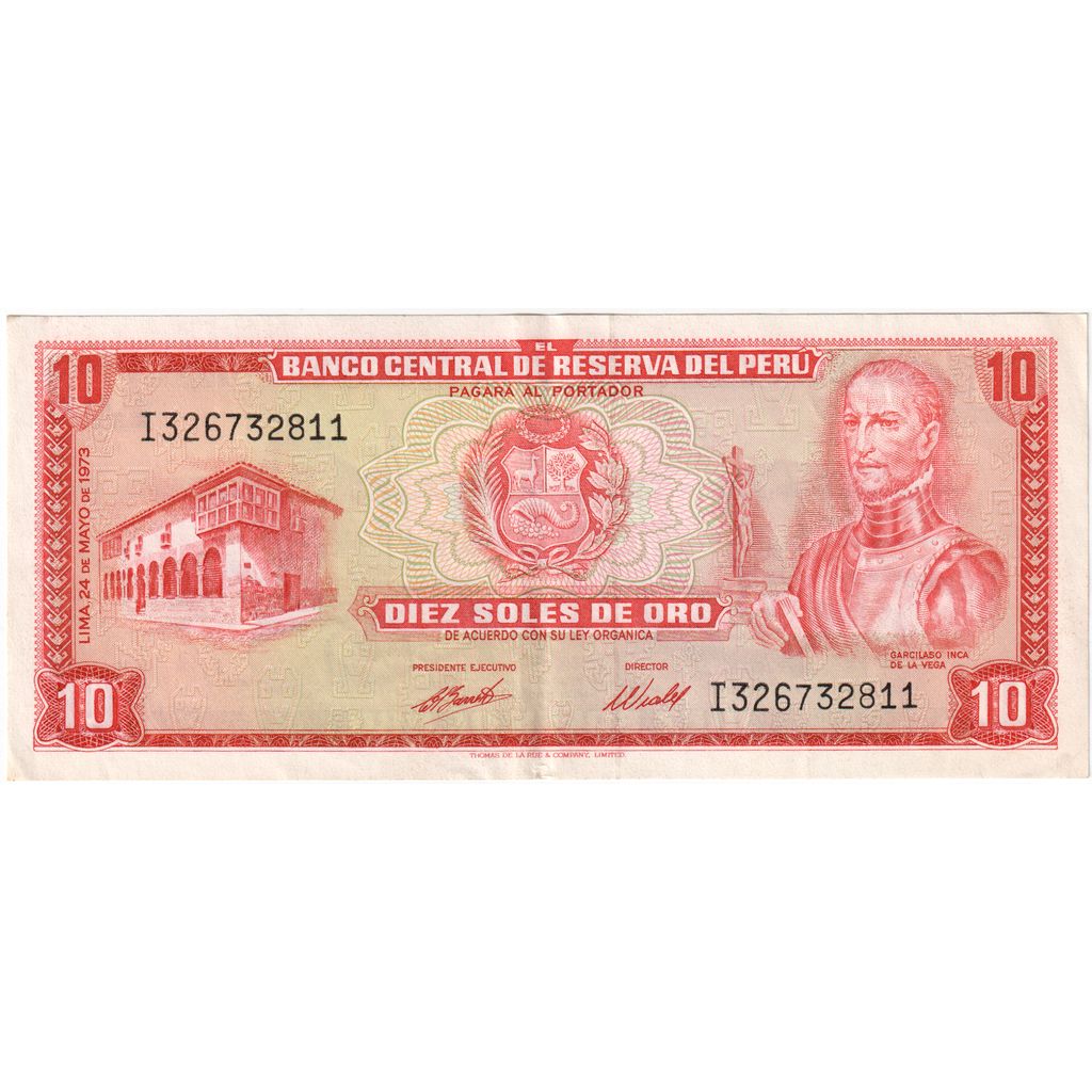 Peru, 10 Soles De Oro, 1973-05-24, AU(50-53)