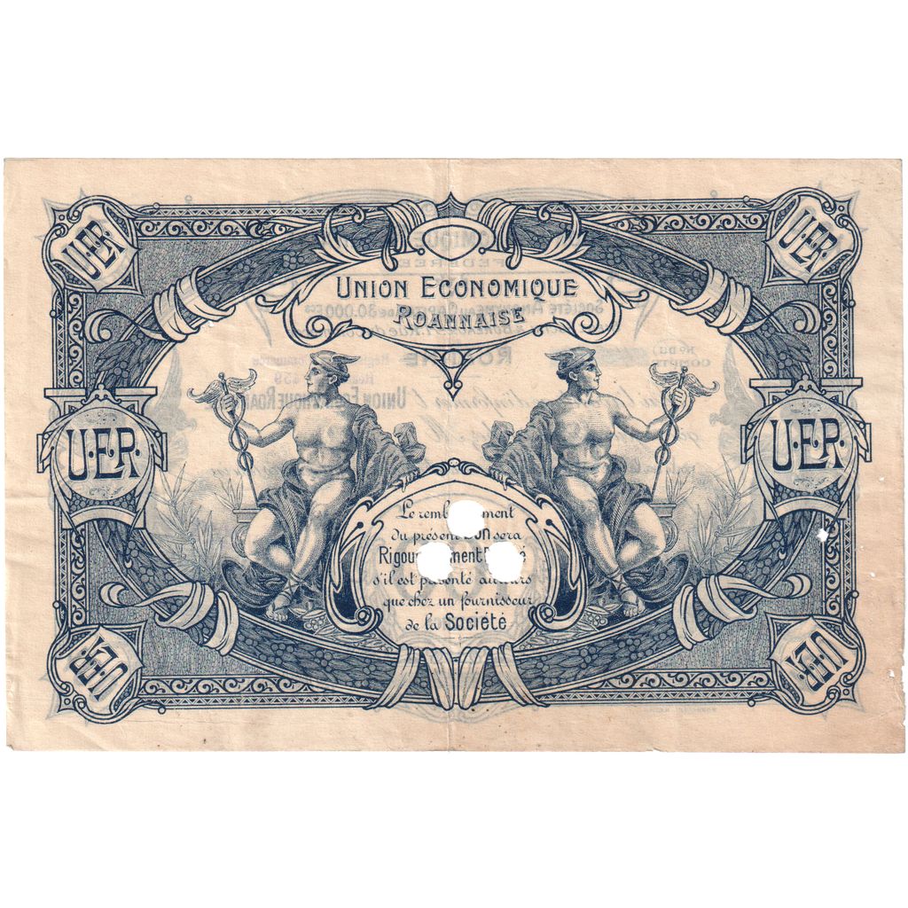 France, 100 Francs, 1923-11-26, UNION ECONOMIQUE ROANNAISE, EF(40-45)