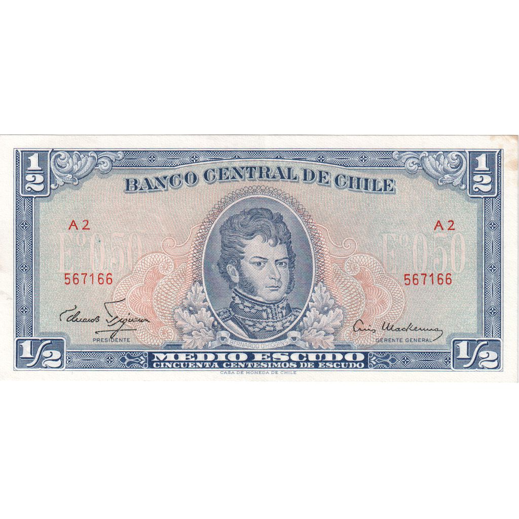 Chile, 1/2 Escudo, AU(55-58)