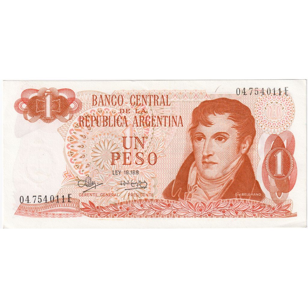 Argentina, 1 Peso, undated 1974, SC
