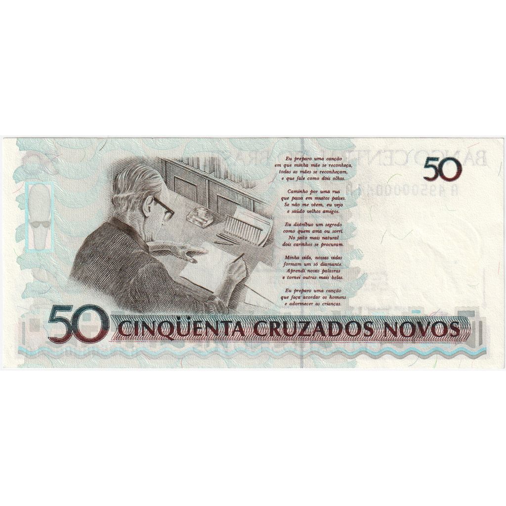 Brasile, 50 Cruzeiros on 50 Cruzados Novos, FDS