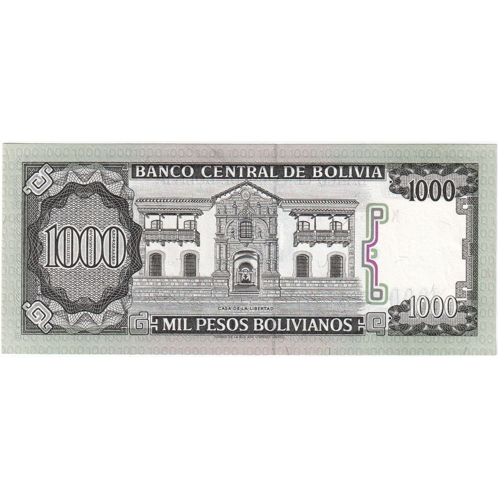 Bolívia, 1000 Pesos Bolivianos, 1982-06-25, UNC(65-70)