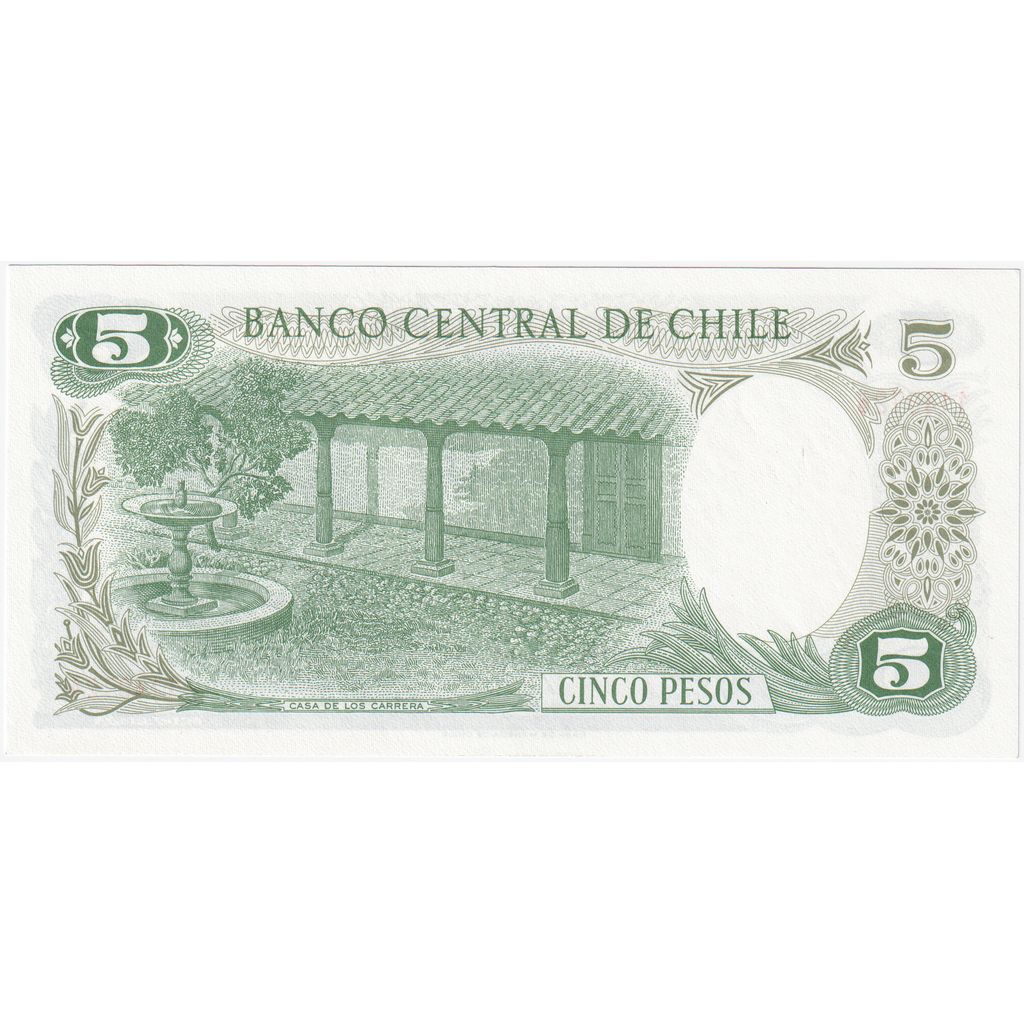 Chile, 5 Pesos, 1975, UNC(65-70)
