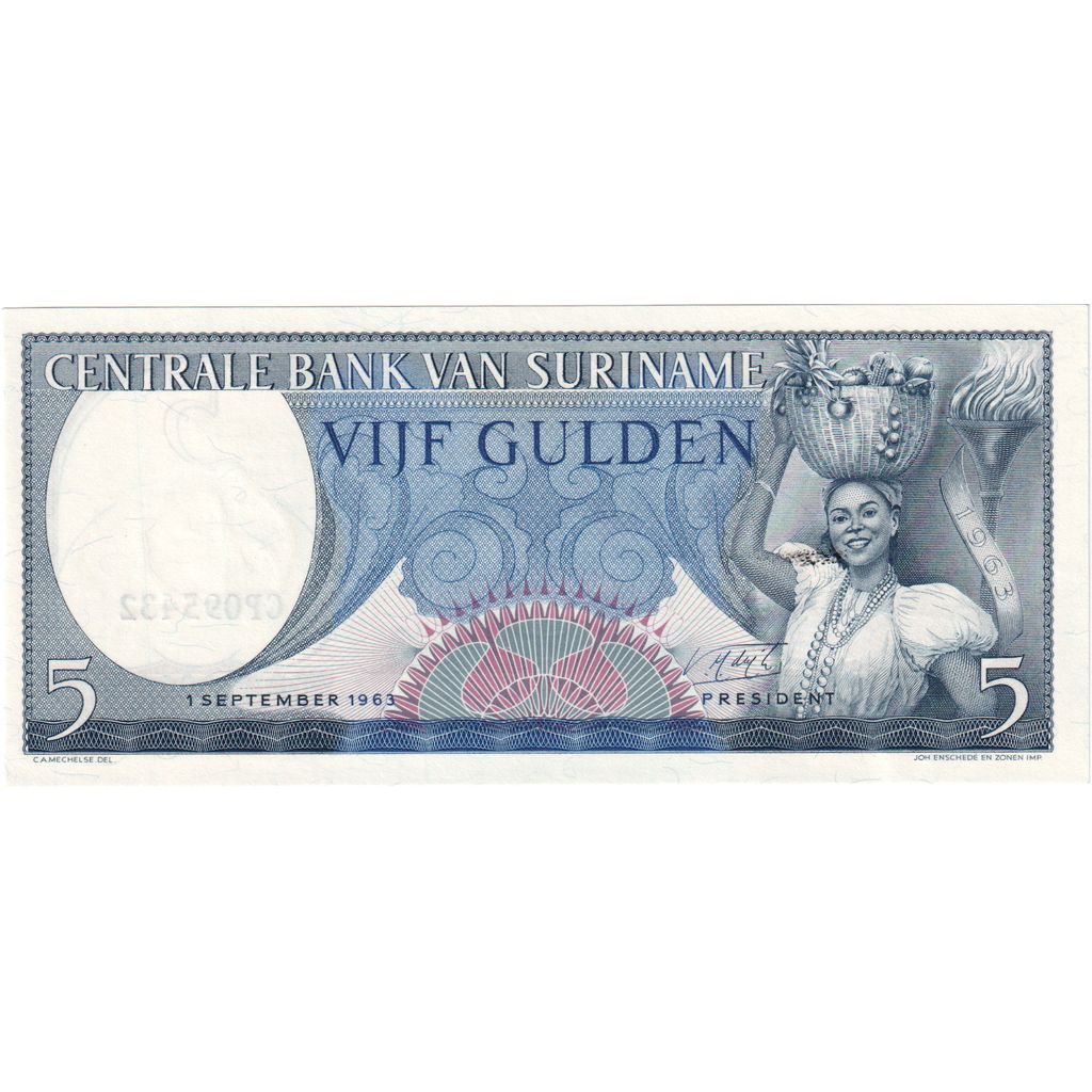 Surinam, 5 Gulden, 1963-09-01, UNC