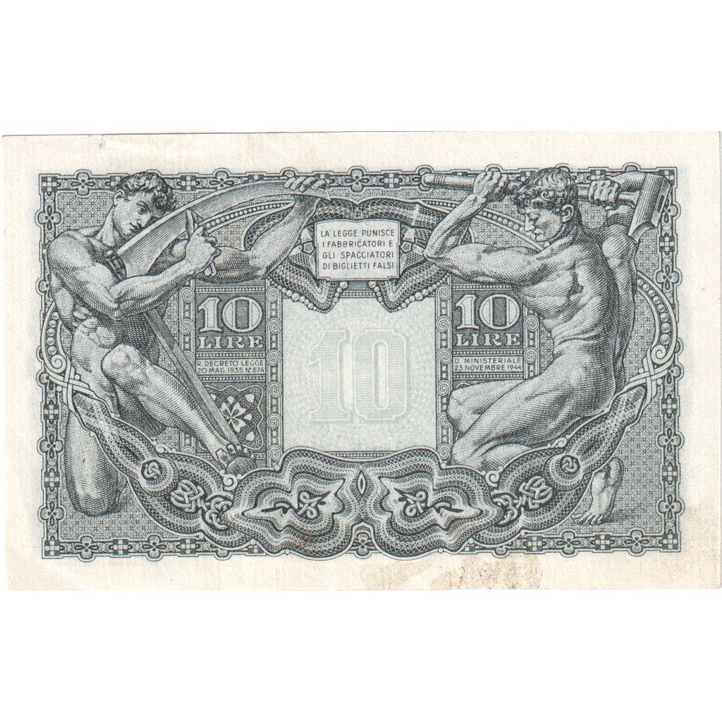 Banknot, Włochy, 10 Lire, KM:32a, AU(55-58)