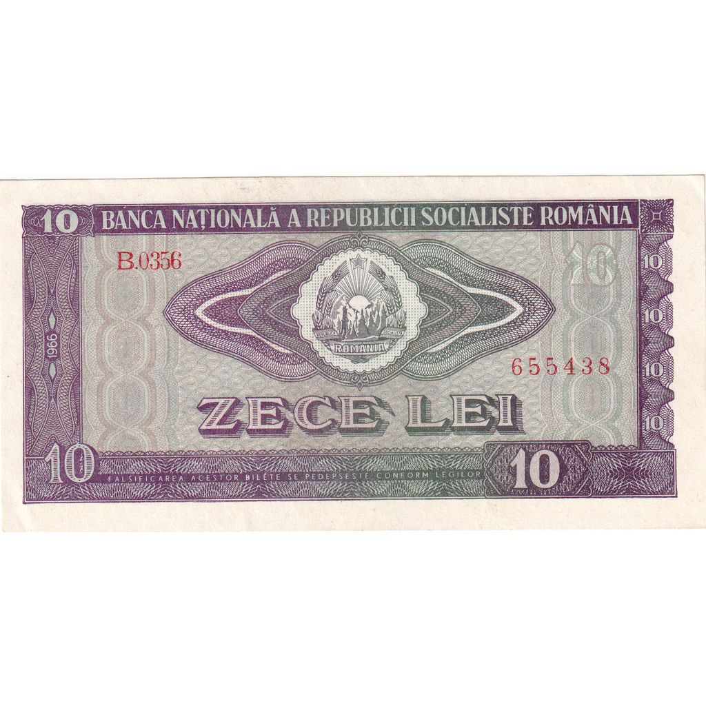 Geldschein, Rumänien, 10 Lei, 1966, Undated, KM:94a, VZ
