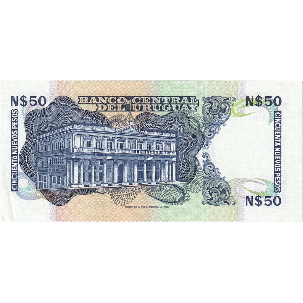 Billet, Uruguay, 50 Nuevos Pesos, Undated, Undated, KM:61a, NEUF