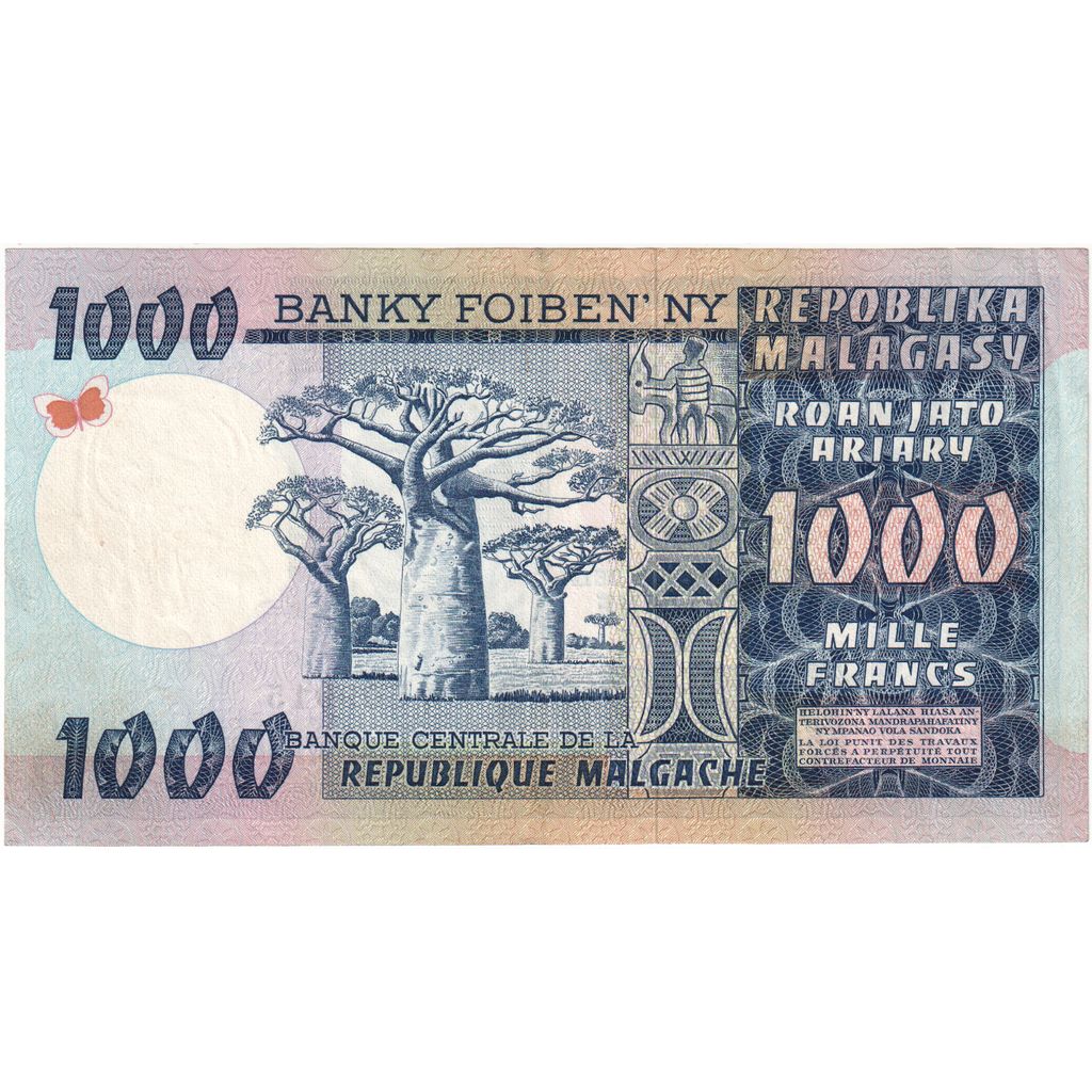 Madagáscar, 1000 Francs = 200 Ariary, UNC 63