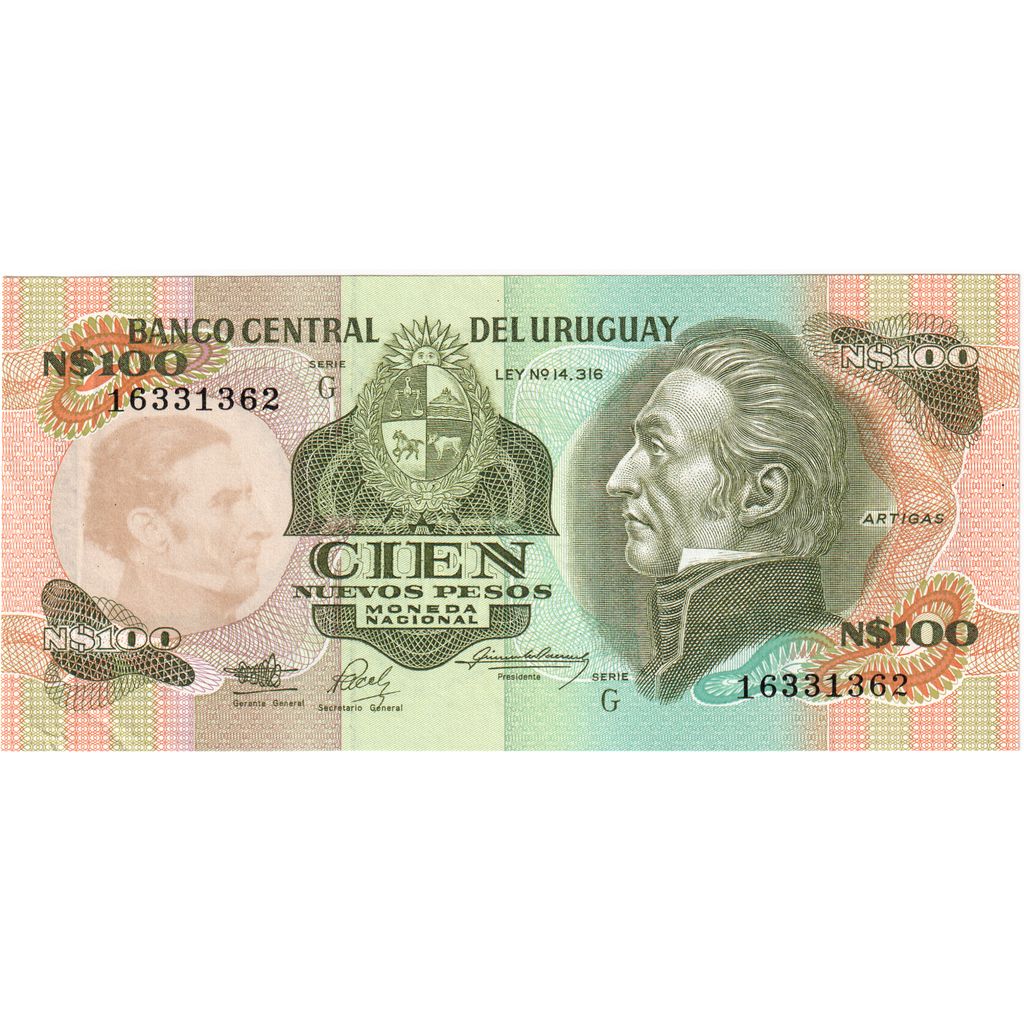Banconote, Uruguay, 100 Nuevos Pesos, Undated (1987), KM:62a, FDS