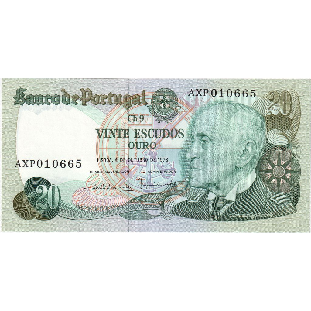 Billete, 20 Escudos, 1978, Portugal, 1978-10-04, UNC