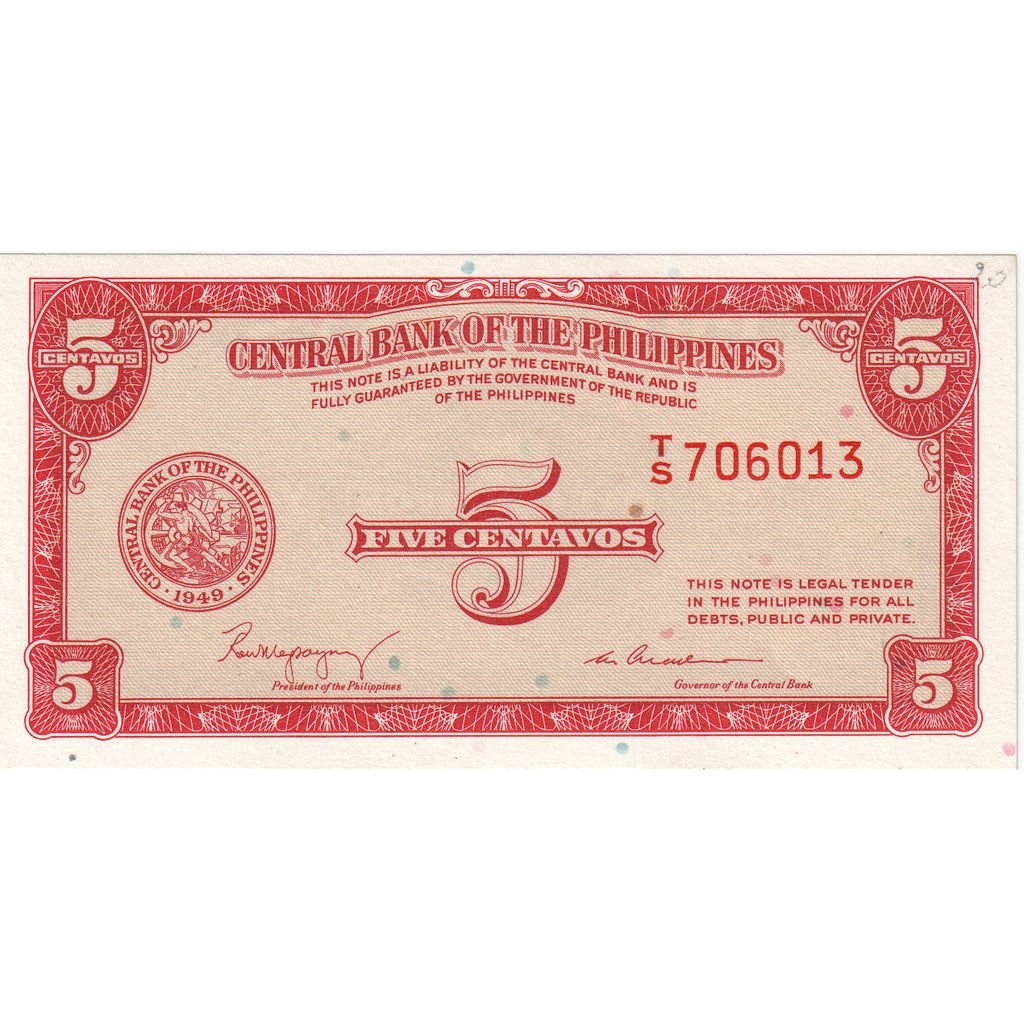 Geldschein, Philippinen, 5 Centavos, UNZ