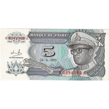 Banknote, Zaire, 5 Nouveaux Makuta, 1993-06-24, KM:48a, UNC(65-70)