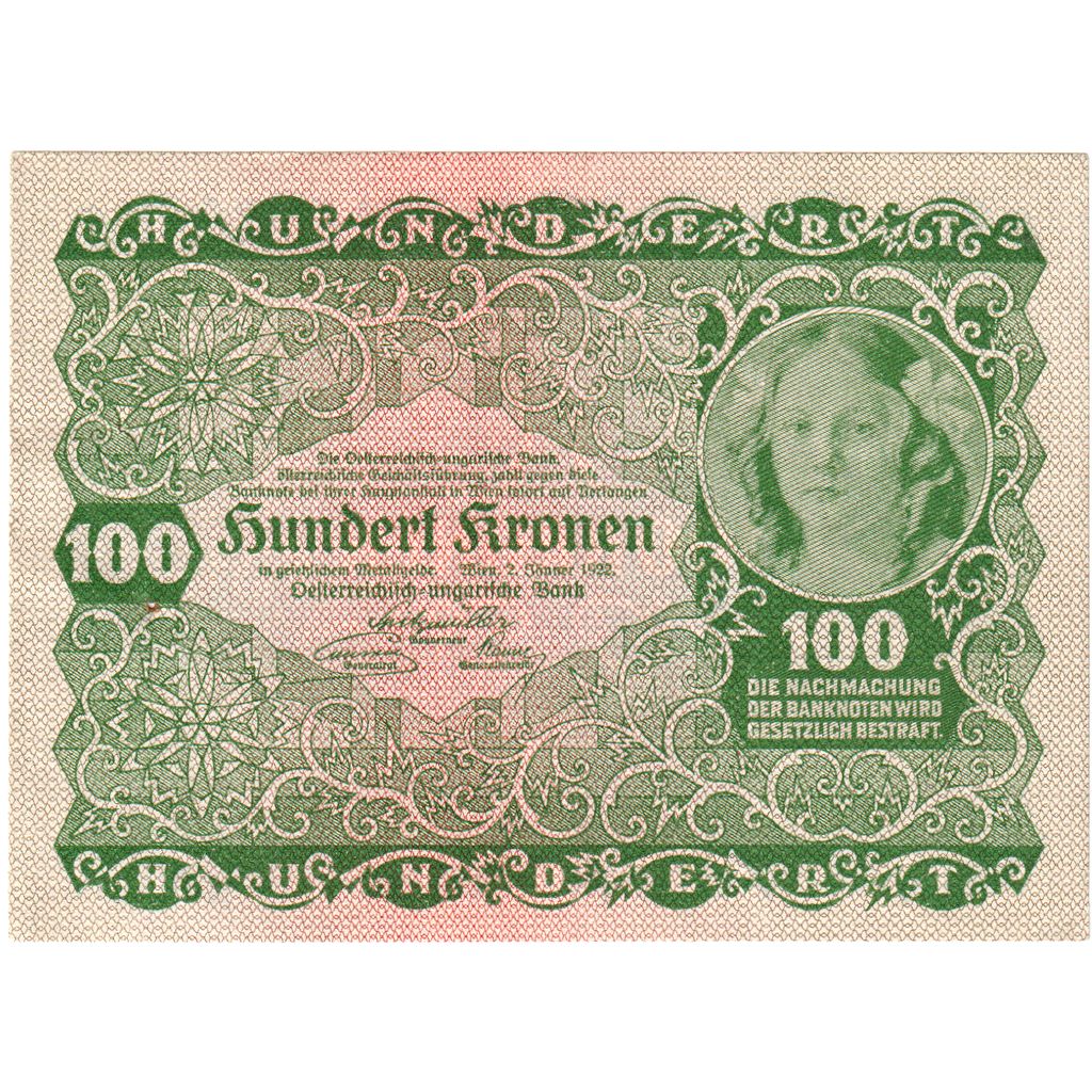 Austria, 100 Kronen, 1922-01-02, SC