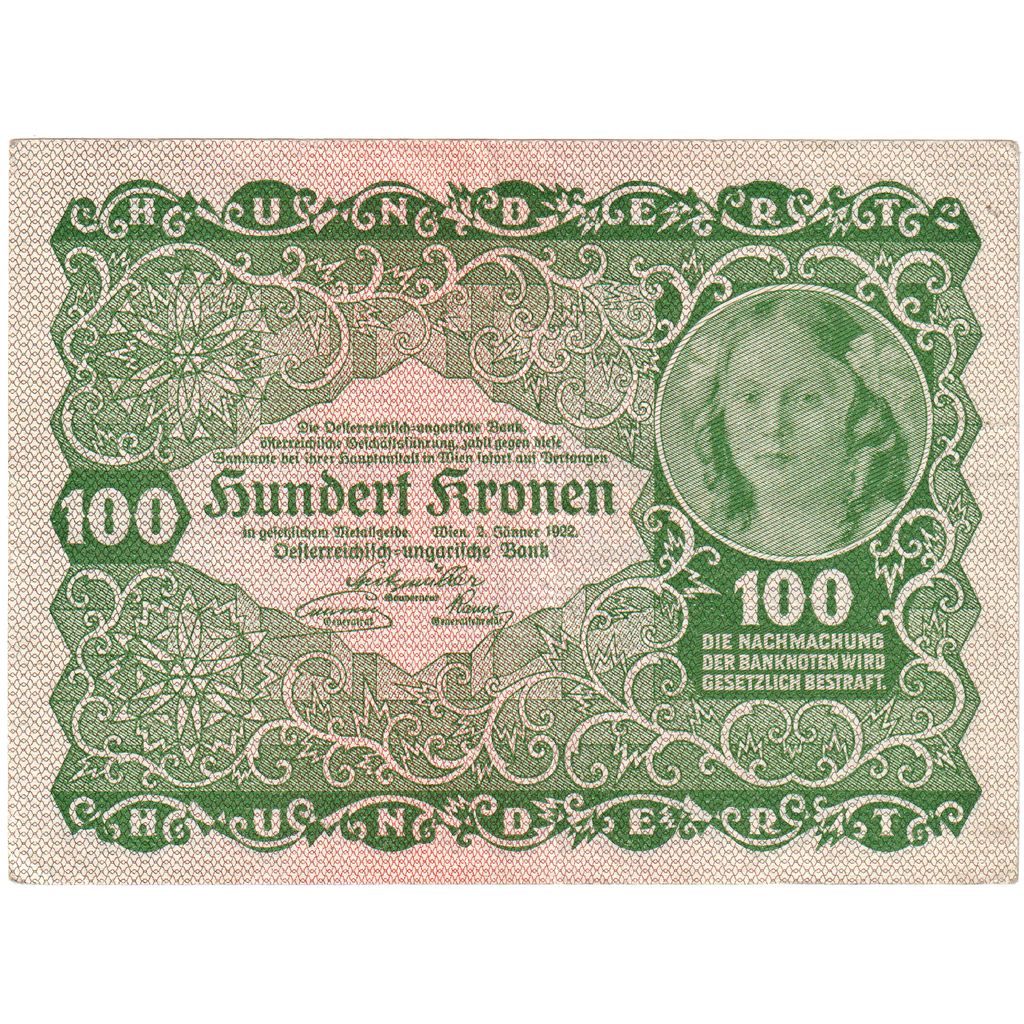 Austria, 100 Kronen, 1922-01-02, AU(55-58)
