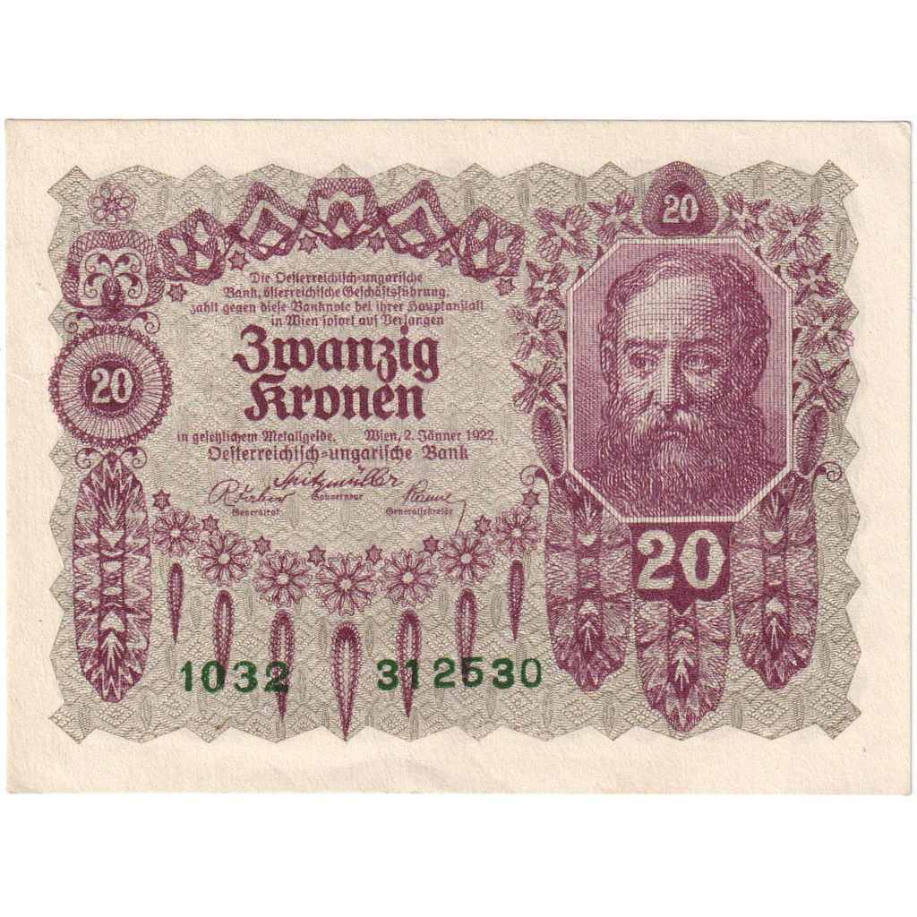 Austria, 20 Kronen, 1922-01-02, SC