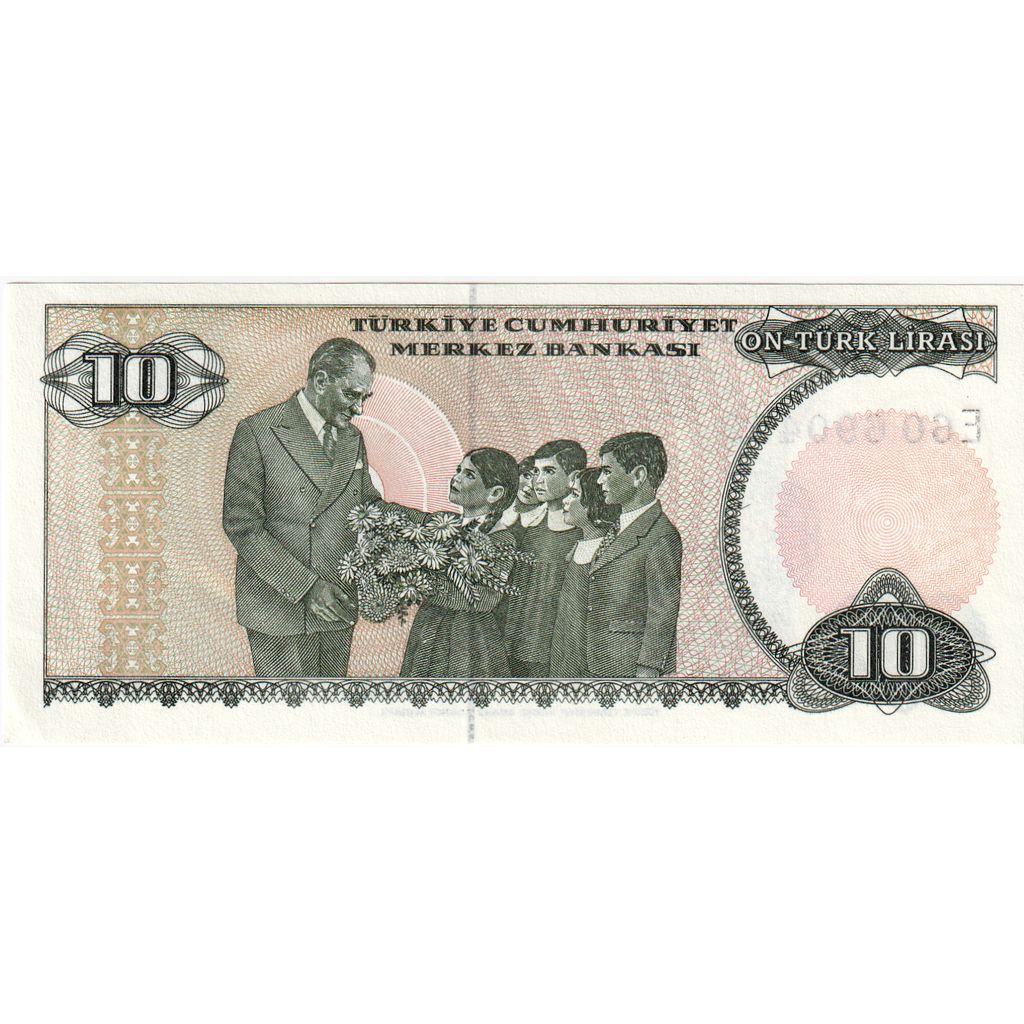 Billet, Turquie, 10 Lira, L.1970, 1970-01-26, KM:192, NEUF
