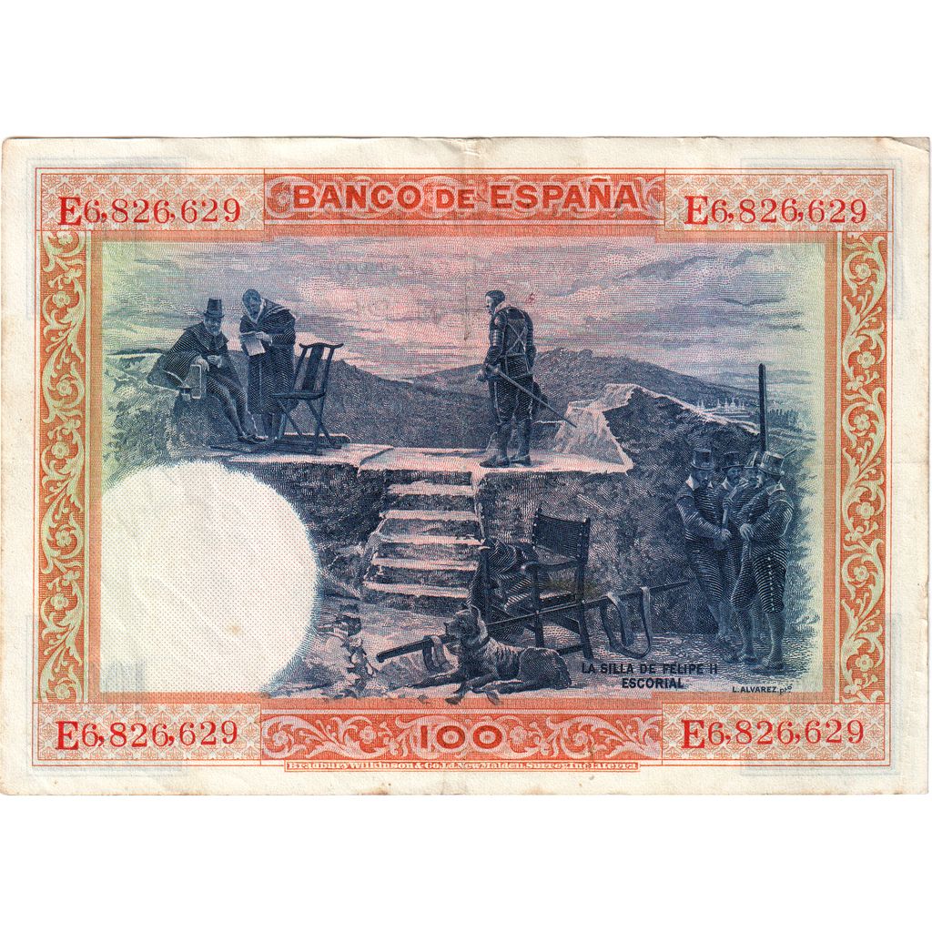 Banknot, Hiszpania, 100 Pesetas, 1925-07-01, KM:69c, EF(40-45)