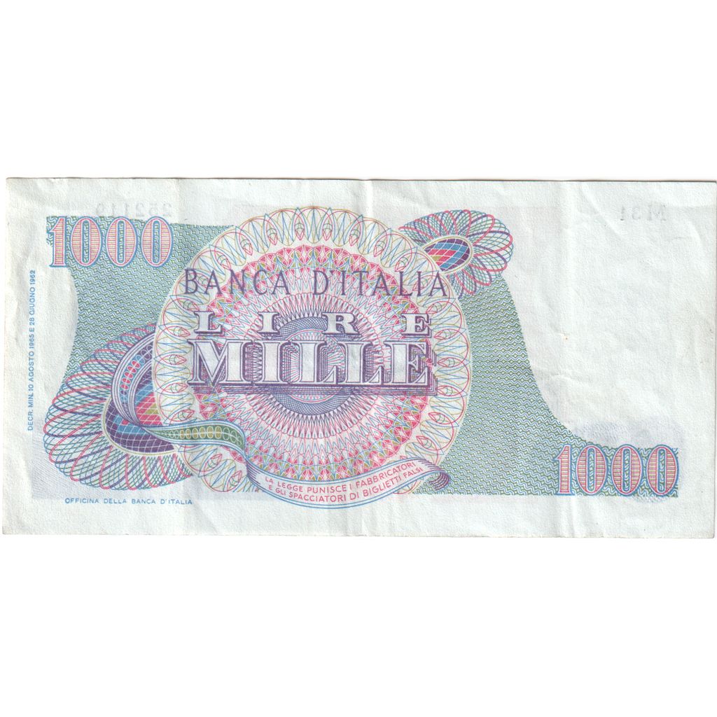 Włochy, 1000 Lire, 1965-08-10, EF(40-45)